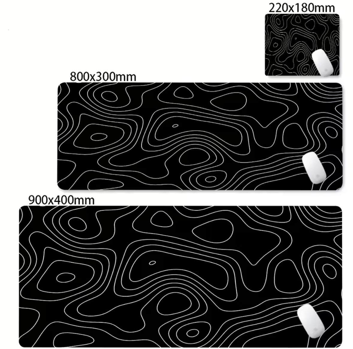 Mouse pad black and white liquid