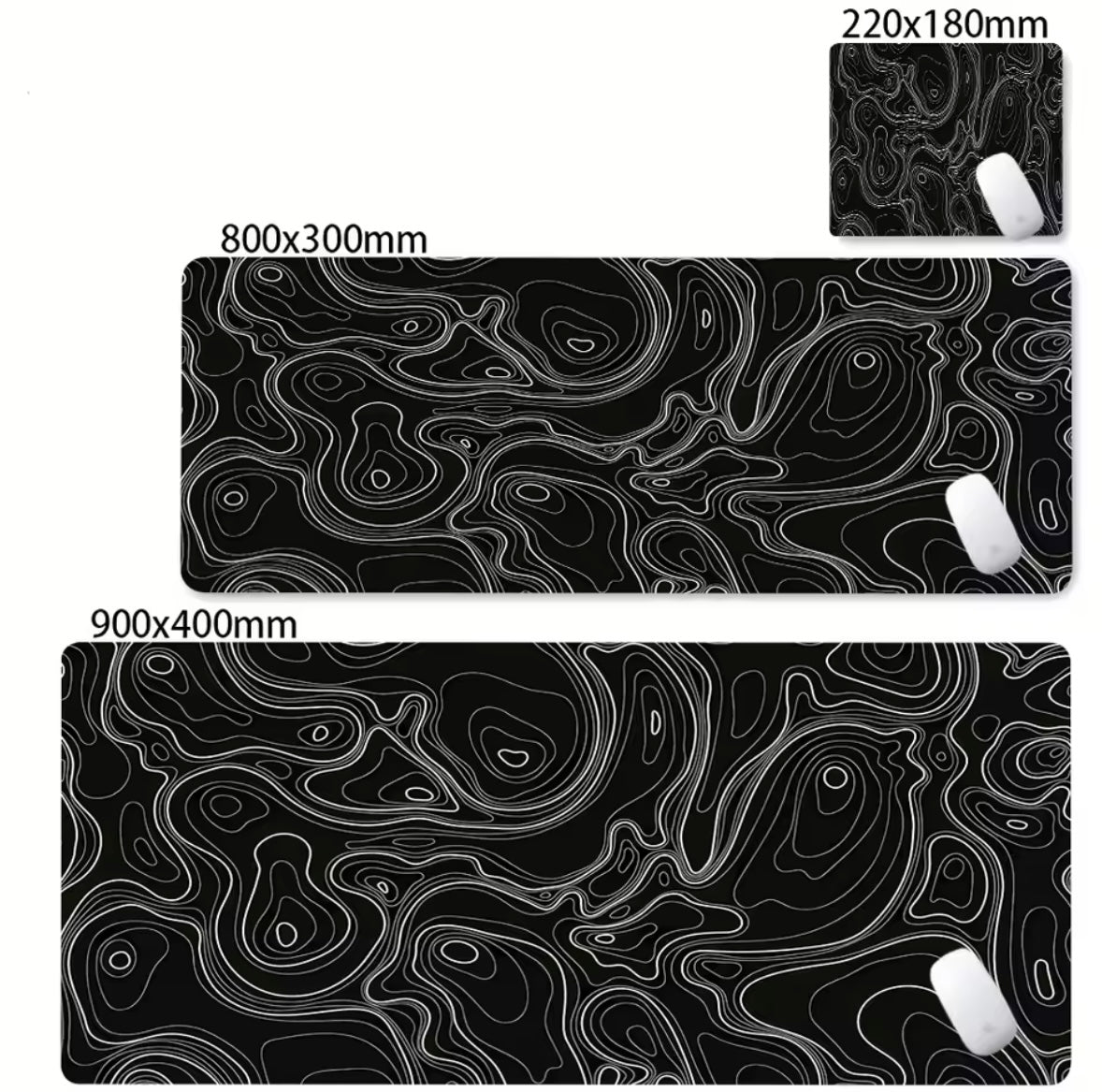 Mouse pad black and white liquid