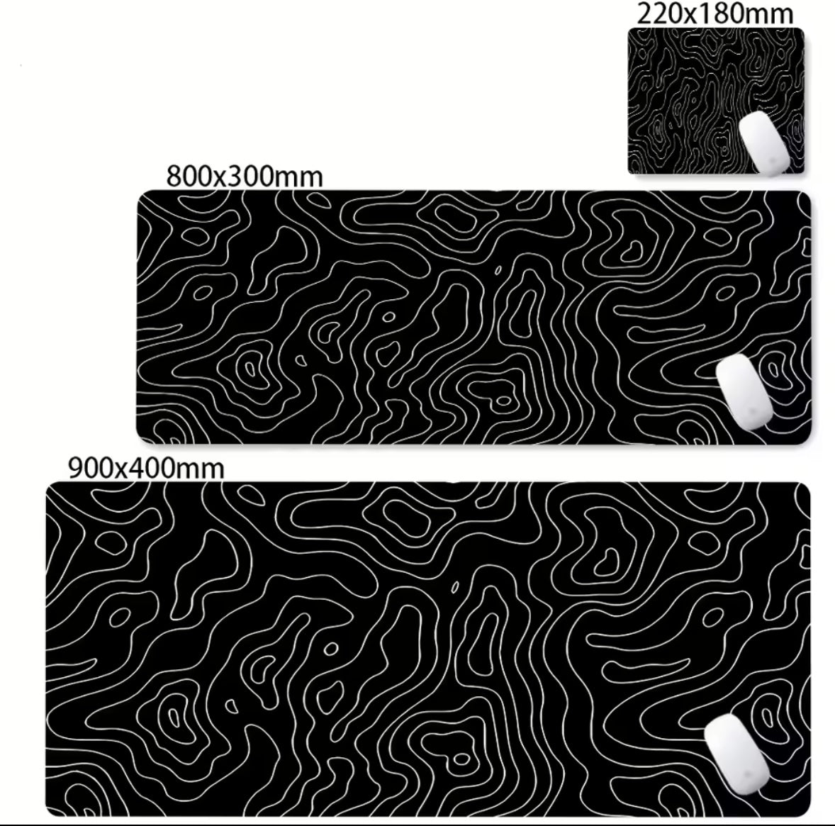 Mouse pad black and white liquid